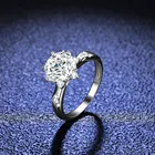 Diamond Ring Moissanite Diamond Ring Female Silver Six-claw Flash Diamond 925 Sterling Silver Ring