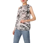 Ladies Blouses Women Blouse 2021 Summer Sweet Ladies Printed Sleeveless Blouses With Bow Sashes Women Casual Tops
