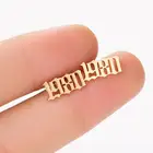 Number Stud Earrings Wholesale Birth Year Jewelry Stainless Steel Number Stud Earrings