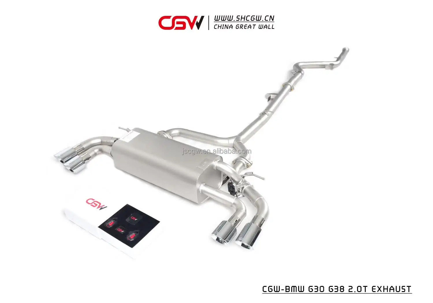 product stainless steel catback exhaust pipe muffler with valves for bmw g30 g38 525i 530i 20t-4