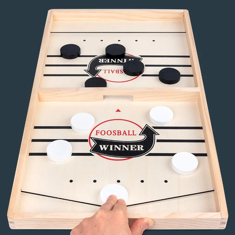 MB1 New Style Wood Fast Sling Puck Winner Indoor Board Games For Kids And Adult Blank Board Game