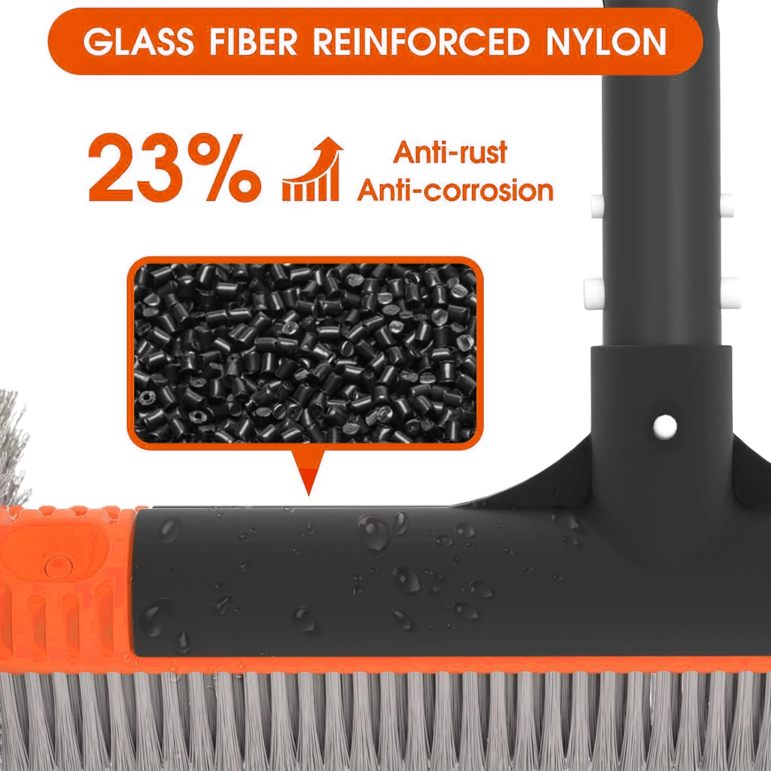 360 Pool Brush Head Corner Brush Round Ends With Cobweb duster Round