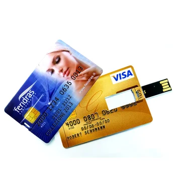 GITRA Wholesale Plastic Credit Card USB Flash Drive 128MB 1GB 2GB 4GB 8GB 16GB 32GB Memory Card With Custom Logo