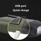 Torches With Outdoor Hand-powered LED Flashlights Torches With Strong Light Solar USB Charging For Camping