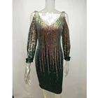 Evening Dresses Summer Red Vintage Sexy Women Clothing Sequin Midi Party Evening Dresses