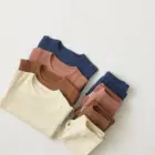 Baby Clothes High Quality 2 Pieces Set Newborn Baby Clothes Solid Colour Ribbed Baby Clothing