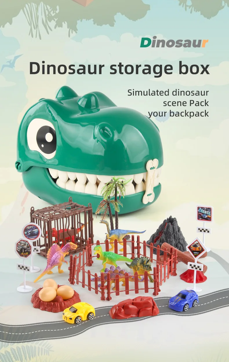 New 3d Lifelike Plastic Jurassic Dinosaur Park Toys Head Portable
