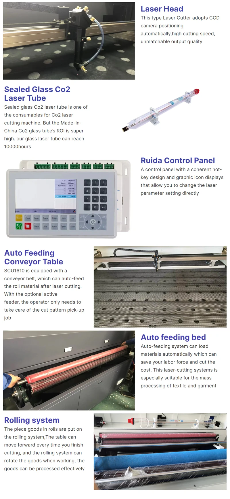 High-Speed CNC CO2 Laser Cutting Machine for Fabric Textile 1610/1810 for T-Shirts Sportswear Clothing Supports AI for Rubber