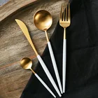 Cutlery Tableware Dishware Dinnerware Luxury Stainless Steel Knife Fork Spoon Gold Wedding Flatware Gold Cutlery Set