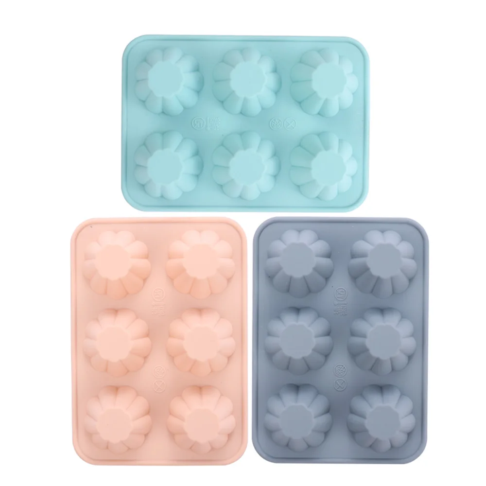 Baking Tray Silicone Trays Non Stick For-muffin Pink Backing Pans Bun Mold Cups Muffins Cake Deep