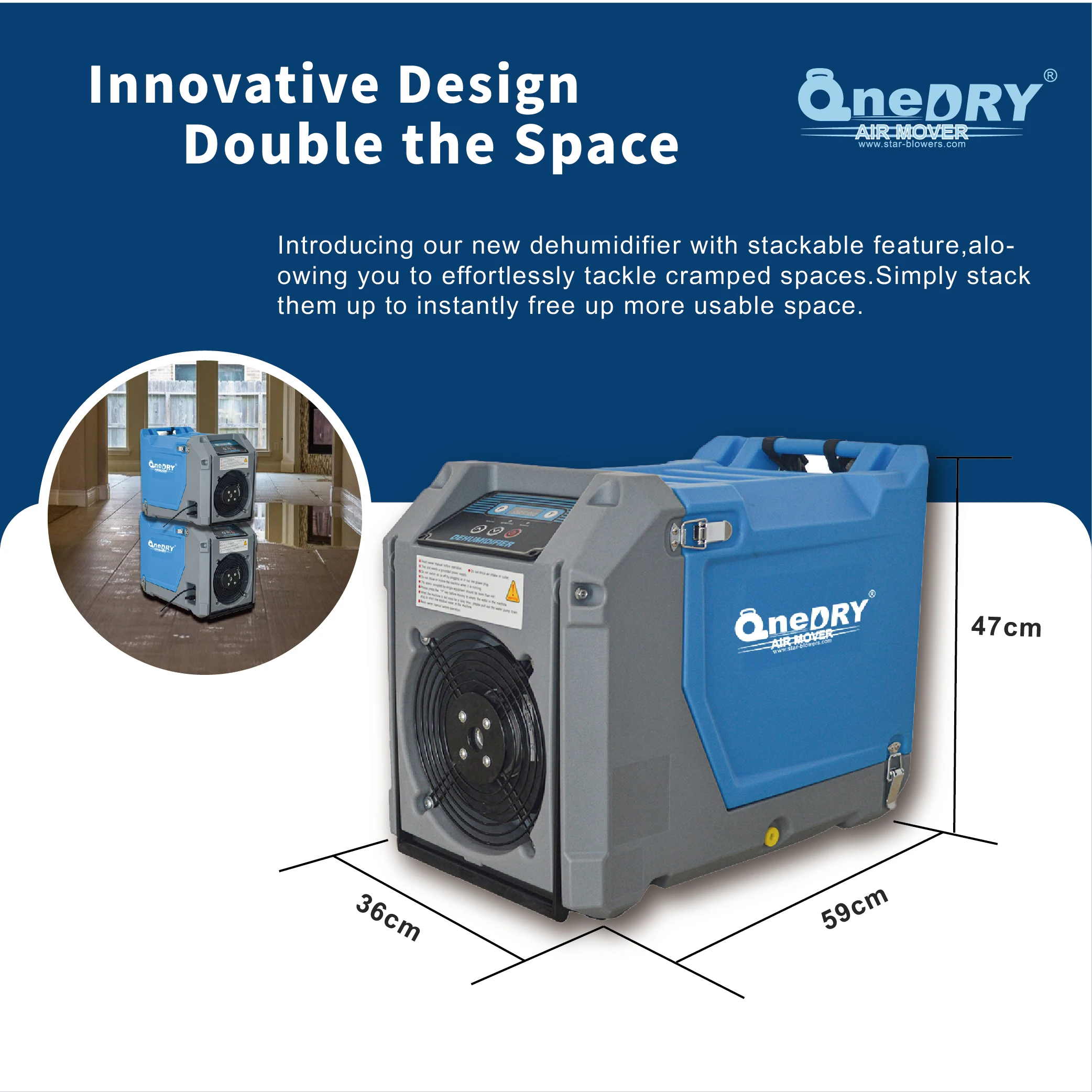 Onedry Aone-40lgr Electric Dehumidifier, 40L/Day, 24H, 150W - detail 14