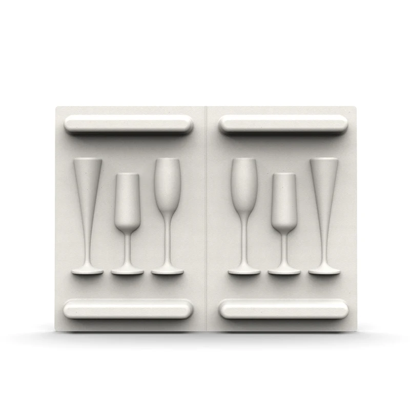 Wholesale Wet Press Molded Wine Glasses Pulp Packaging