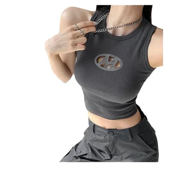 Wholesale Sleeveless Racerback Sports Crop Top Women Running Fitness Workout Tank Crop Tops For Gym Active Wear