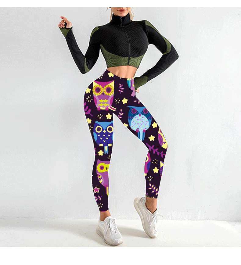 Explosive Printed Yoga Pants Women's Stretch Low-waist Double-sided Matte Quick-drying Slimming Sweat-absorbent Environmentally