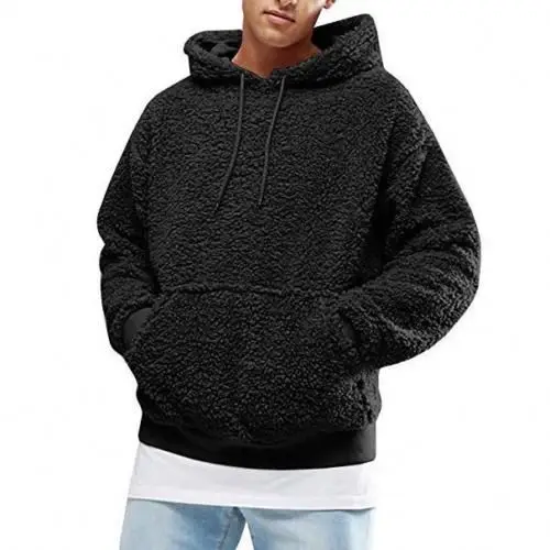 Men Male Hooded Sherpa Custom Hoodie 