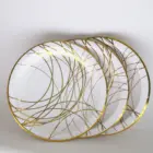 Dishes Top Selling Round Paper Plates De Site Wholesale Customized Gold Plated Microwave Disposable Paper Dishes