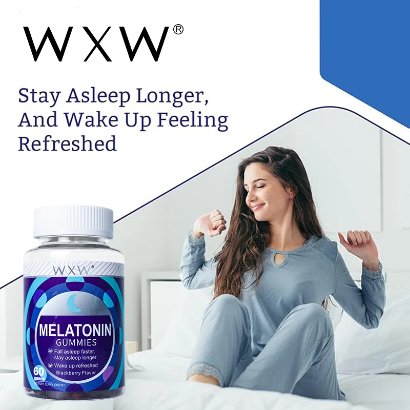 WXW Stock Low Fat&Low Sugar Melatonin Bear Gummies for Sleeping Nighttime Relaxation Gummies for Fall Asleep Naturally