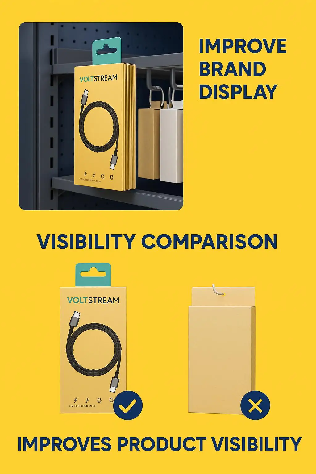 Custom Logo Cardboard Retail Box with Hanger for Consumer Electronics and Phone Accessories Packaging - detail 6