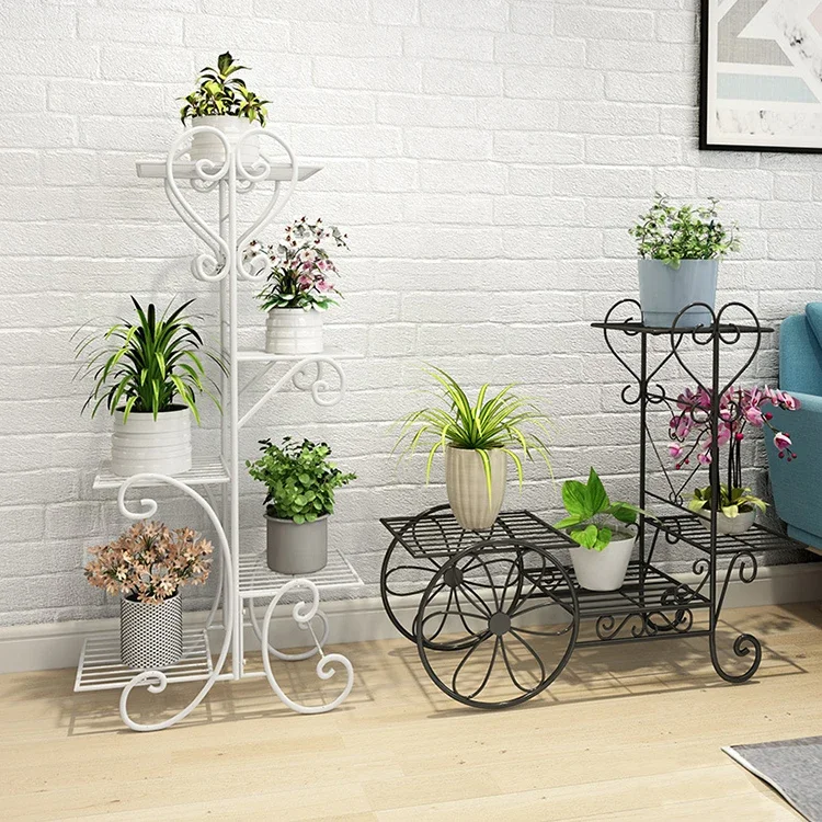 Simple creative shape wrought iron green radish living room indoor balcony plant floor flower stand