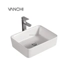 Europe Vintage Style Ceramic Art Rectangular Bathroom Wash Basin Sink