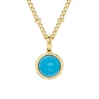 925 Silver Necklaces Silver Gemnel Simple Design 925 Silver Gold Single Turquoise Charm Necklaces