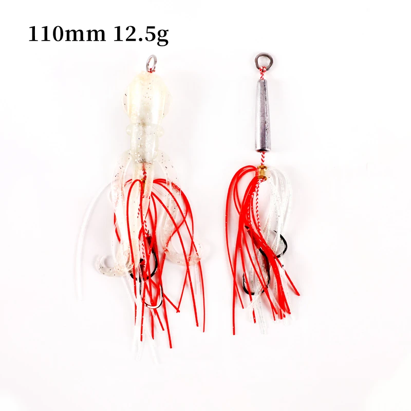 11cm 12 5g Octopus Lead Head Slow Jigging Soft Bait Octopus Squid Skirt