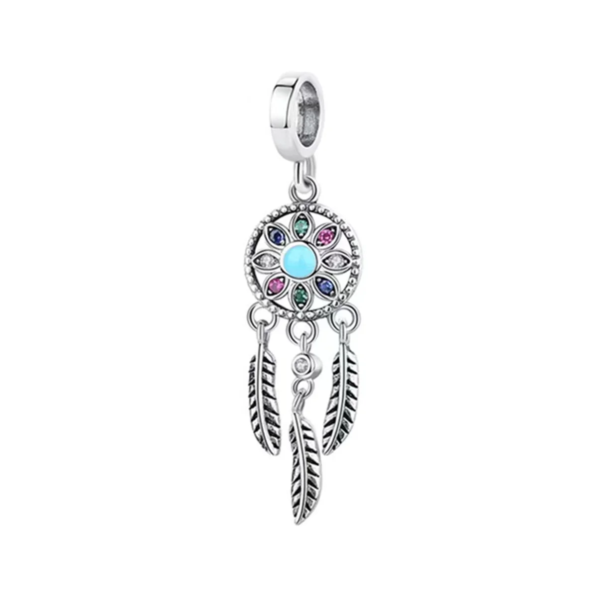 Wholesale 925 Sterling Silver Dream Catcher Pendant Charms Beads For Snake Bracelets Fashion DIY Jewelry Silver Charms