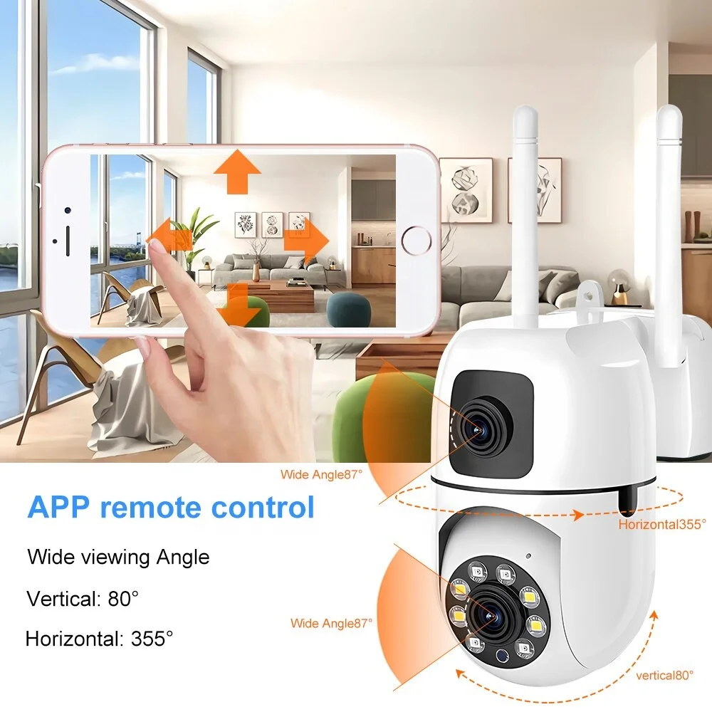 Ex-Factory PriceV380 4MPDual Lens Dual Screen Human Body Detection Night VisionWifi Ptz IPHome Security Outdoor Camera