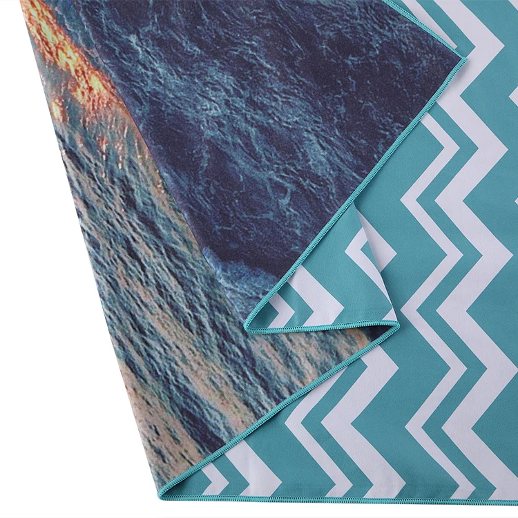 OEM Custom Size Colorful Premium Printing Sand Free Custom Microfiber Beach Towel