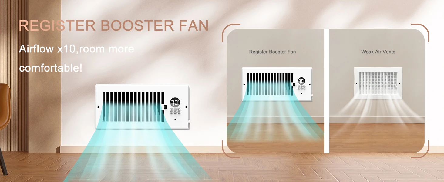 Vent Register Booster Fan, Plastic + Metal - detail 8