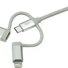 Charger 3 In 1 Braided USB Charging And Data Sync Phone Cable Lighting Micro Type C Fast Quick Charger Usb Cable