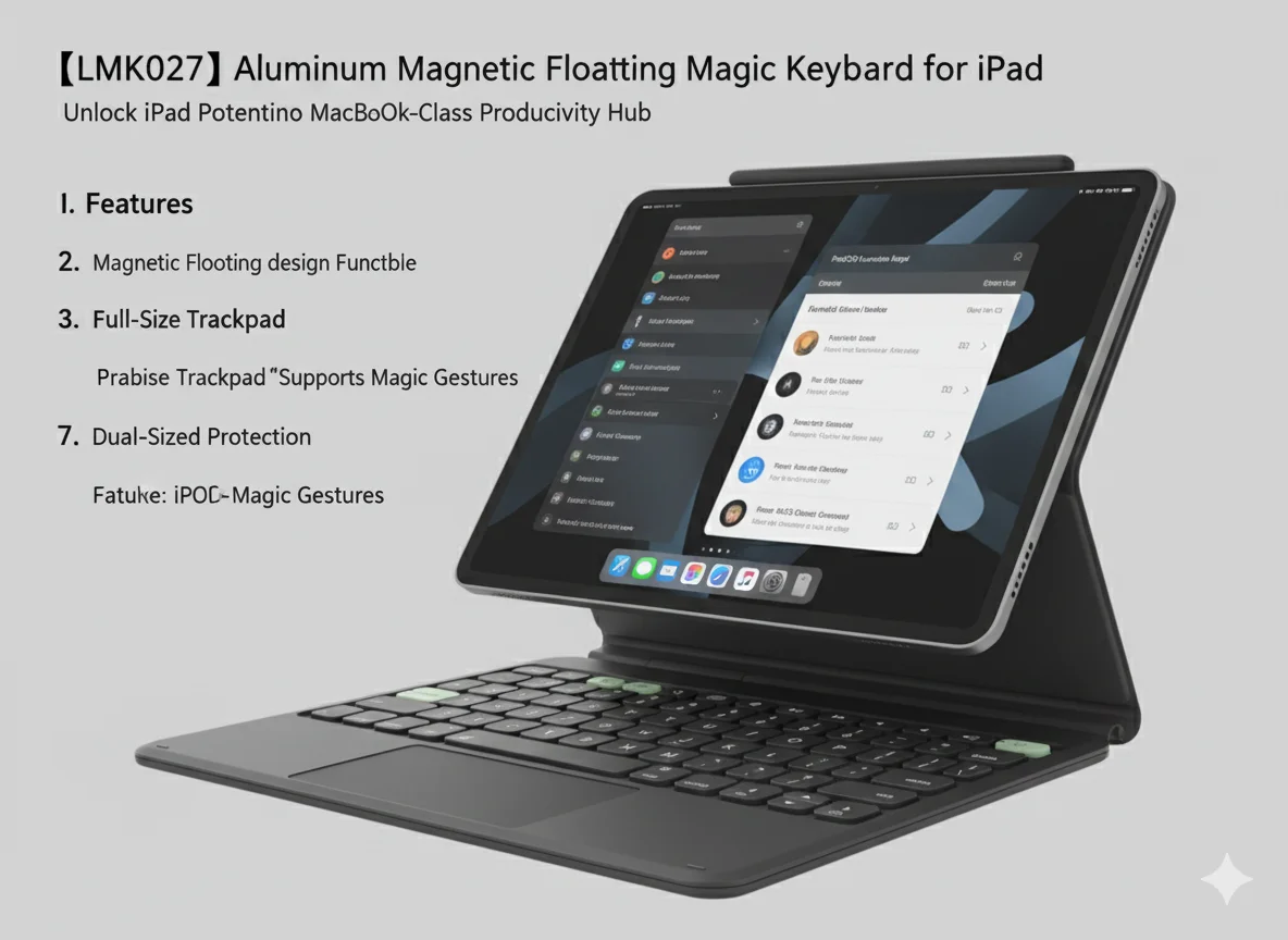 product aluminum magic keyboard for ipad pro11for ipad air backlighting trackpad scratch resistant water resistant self draining keycaps-10