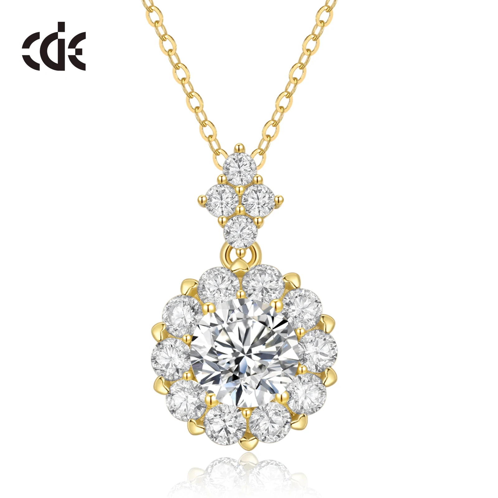 CDE CZYN082 Luxurious 925 Sterling Silver Jewelry Exquisite Craftsmanship Necklace Wholesale Sparkling Cubic Zirconia Necklace
