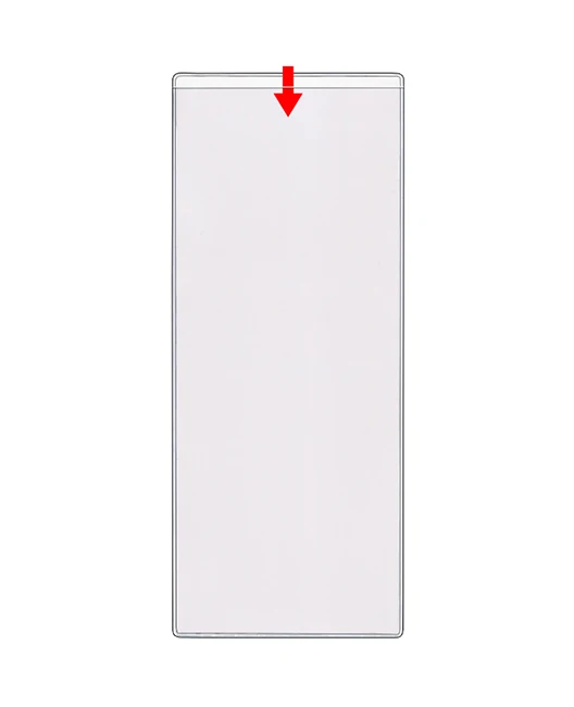 2-Θέα / Single Pocket Menu: 4 1/4&quot; x 11&quot; - Open Short Side - Clear PVC Plastic - PE3061S-MENU