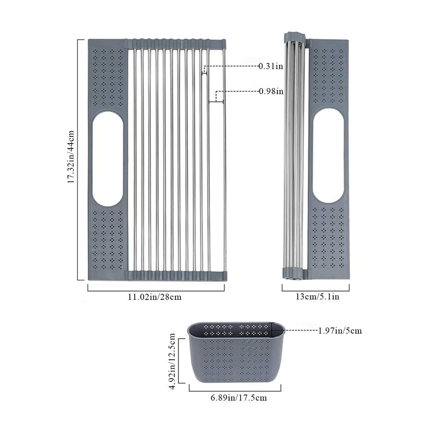 Rack Silicone Silicone Kitchen Accessories Over The Sink Dish Drying Rack Roll Up Silicone Folding Draining Rack