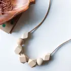 Wood Beads China Manufacture Custom Natural Wood Geometric Hexagon Beads For Jewelry Making