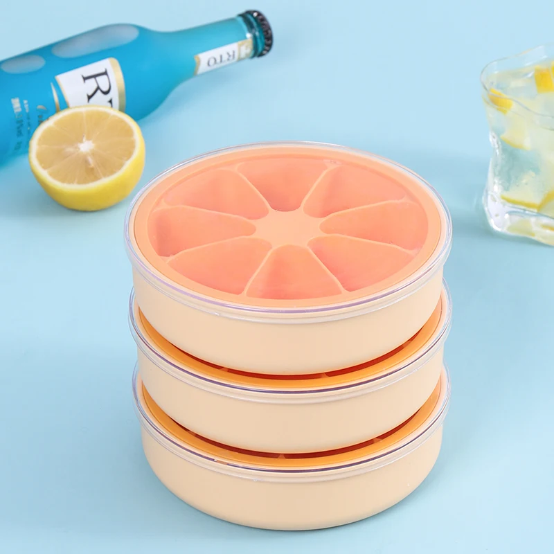 HAIXIN Orange Style Ice Box Homemade Ice Cube Mold With Lid Creative Diy Silicone Ice Lattice