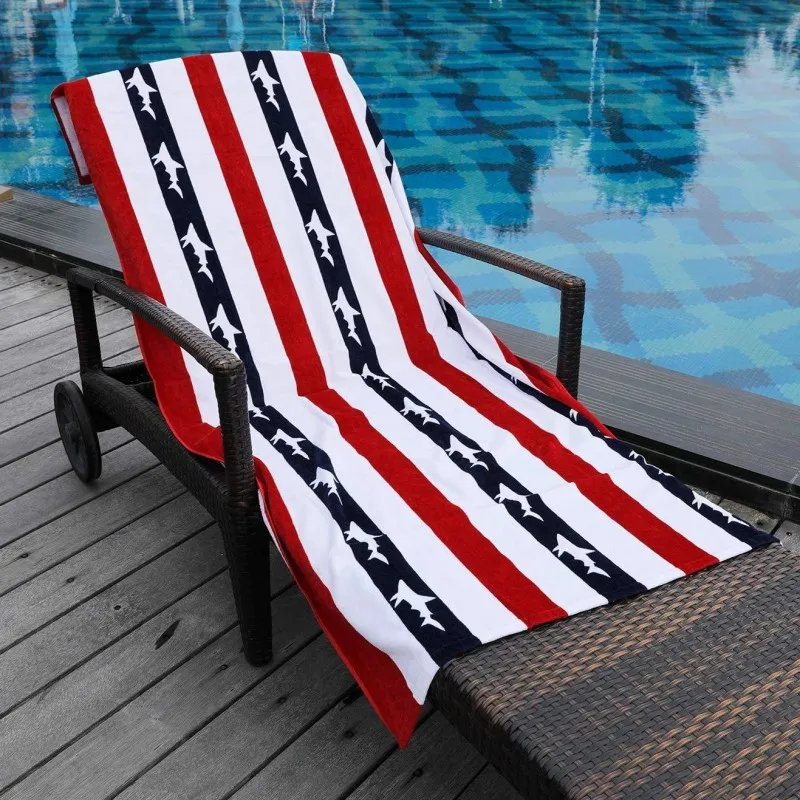 highly absorbent cotton printed beach blanket travel swimming pool bath towel fade resistant custom beach towels