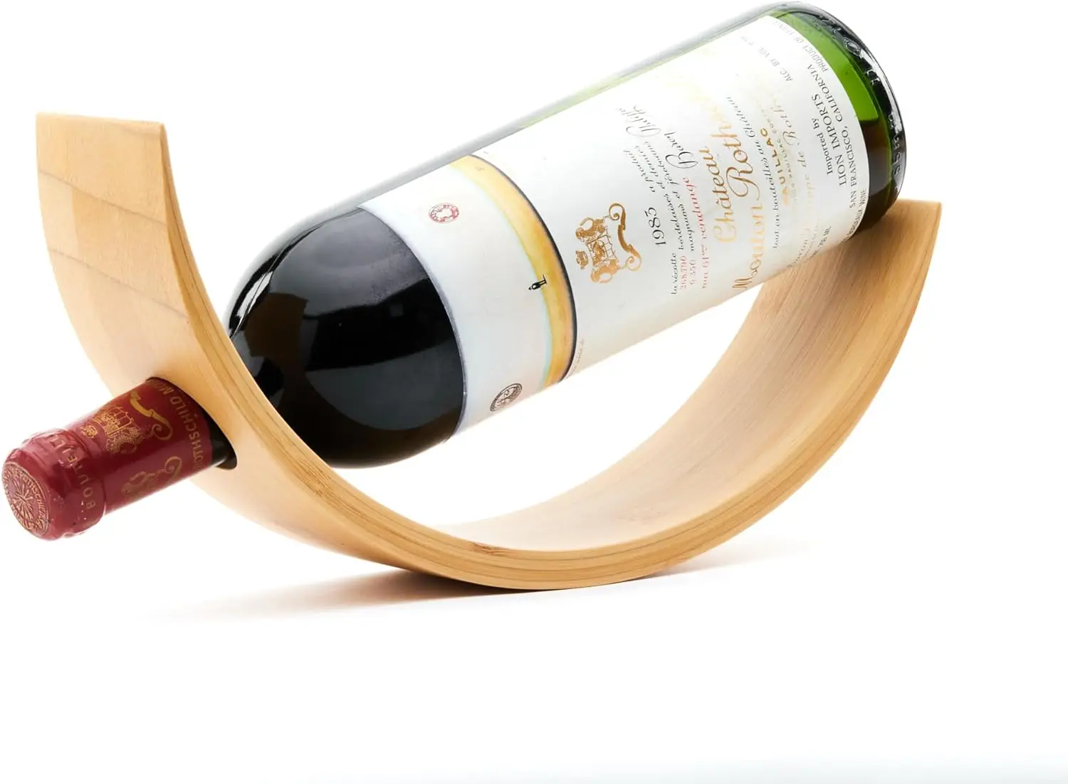 product solid wood kitchen wine bottle rack single organic bamboo self balancing elevate space wine holder elevate your space-0