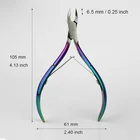 Coated Cuticle Nipper Rainbow Titanium Coated Stainless Steel Nail Cuticle Cutter Nipper