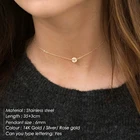 Silver Jewelry Bulk Sale Inital Coin Choker Necklace Gold Silver Rose Gold Stainess Steel Jewelry