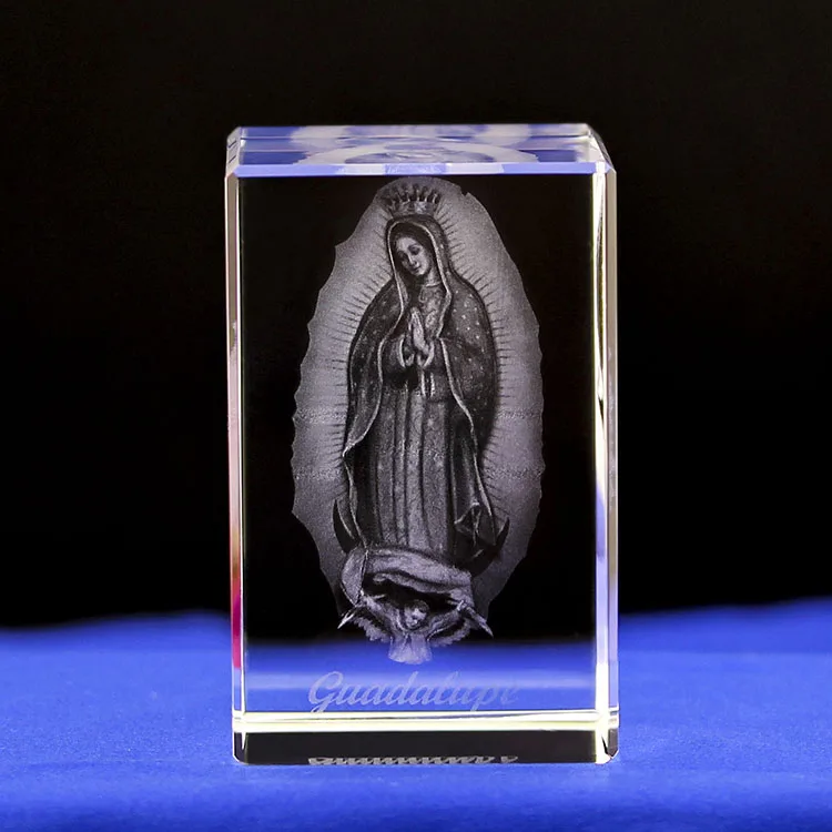 product wholesale professional custom religious series guadalupe crafts goddess 3d laser crystal supplier-31