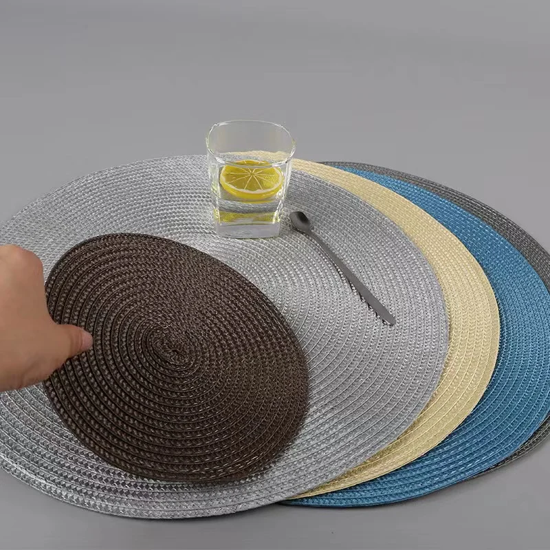 Eco-friendly Non-slip Round Woven Placemat for Dining Table Decoration Braided PP Placemat