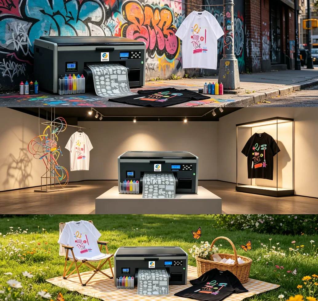 product a3 xp600 dtf t shirt printer fast dimension with powder shaking machine new condition 1 year warranty-3