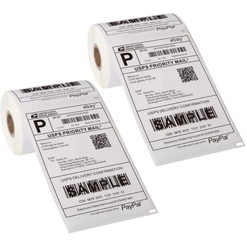 Hot selling 4 x 6inch price tag self adhesive stickers for express supermarket custom printed thermal labels
