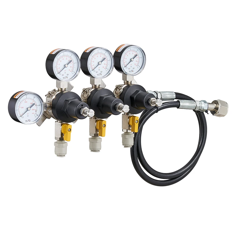 With Extending Gas Hose Outlet Pressure 0-60psi Primary Beer Three Body Regulator Stable And Adjustable factory