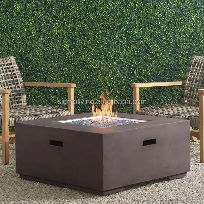 outdoor outdoor fire pit table garden set natural gas propane fire table in gray