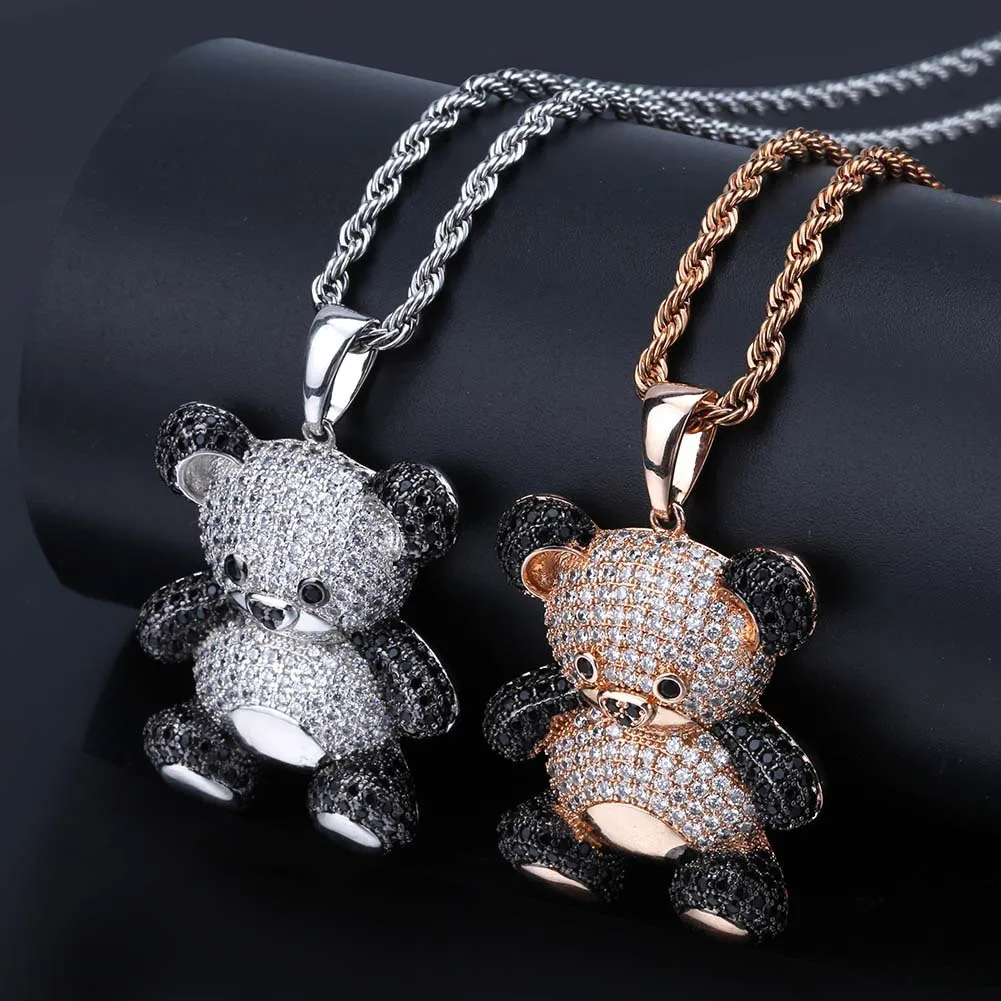 Gold Plated Bear Pendant Necklace 