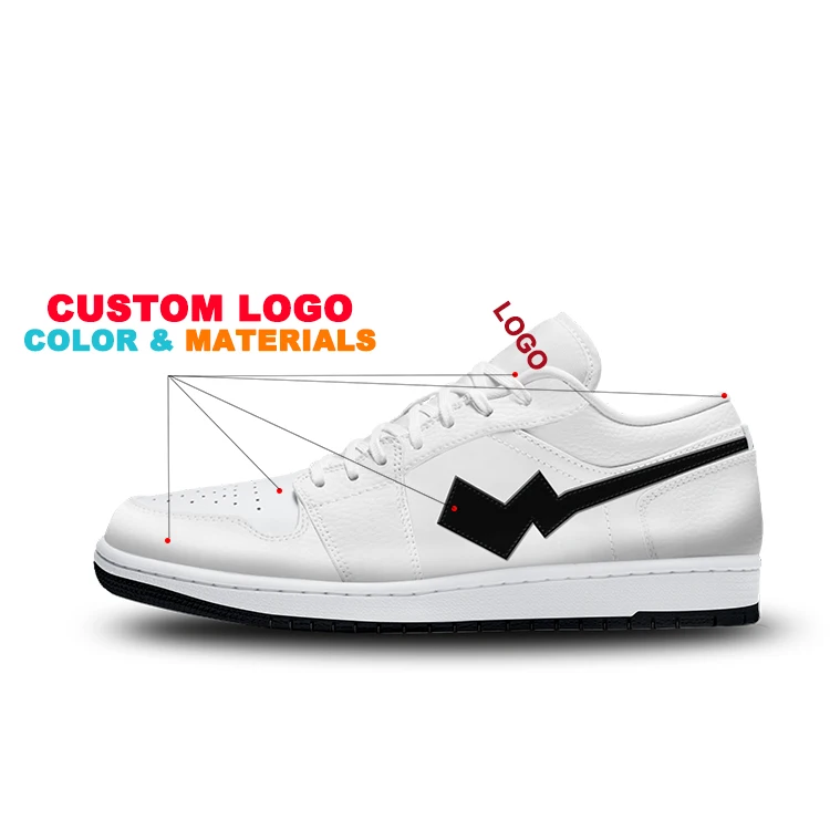 Wholesale Custom Logo Rubber Sole Suede Patent Genuine Leather Microfiber Men's Low-top Skateboard Shoes Basketball Sneakers