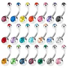Jewelry Double Gem Belly Rings Body Piercing Jewelry